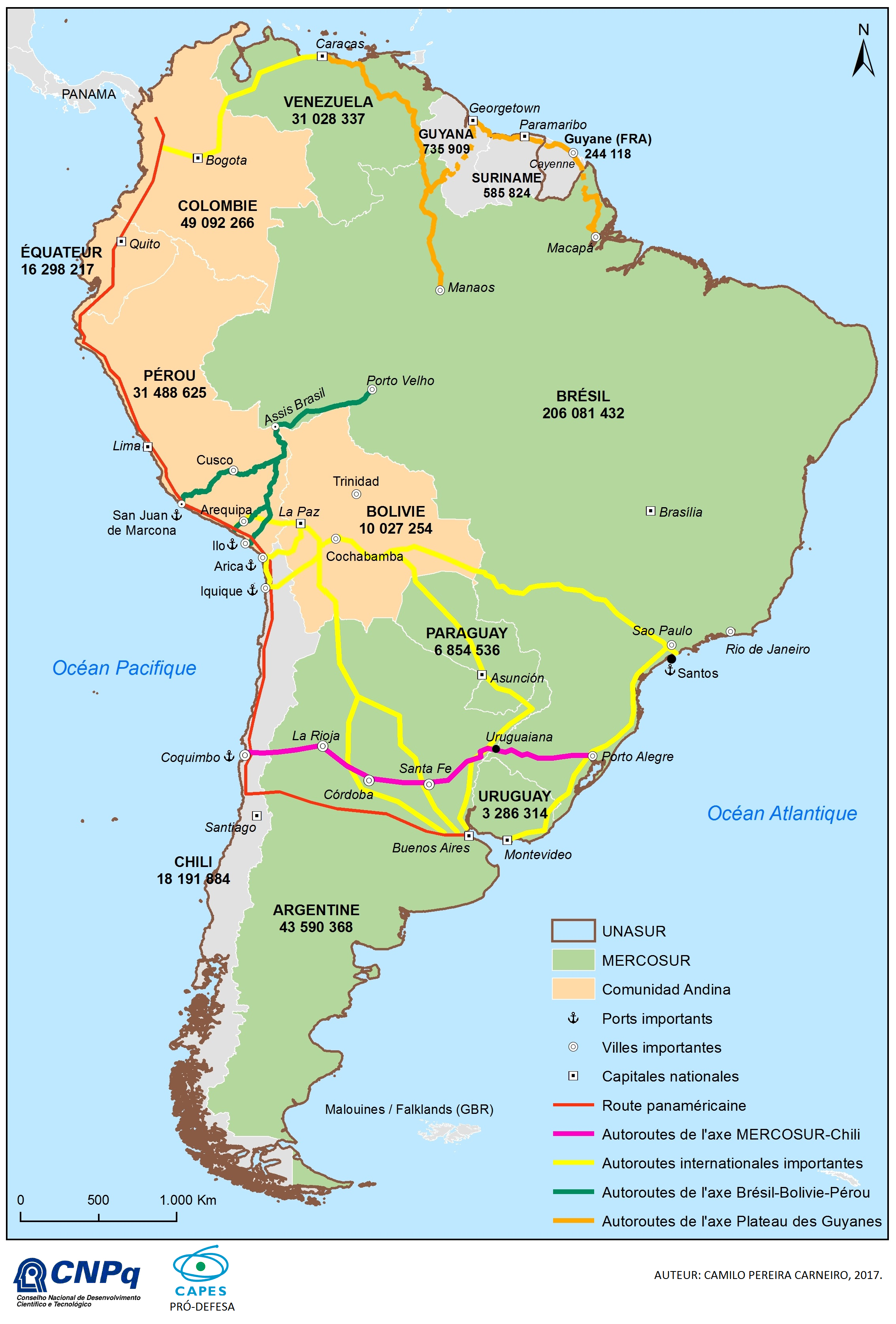 Carte L Amerique Du Sud Un Projet De Region Geopolitique